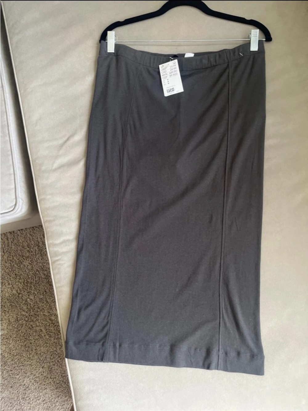 H&M Charcoal Gray Midi Skirt